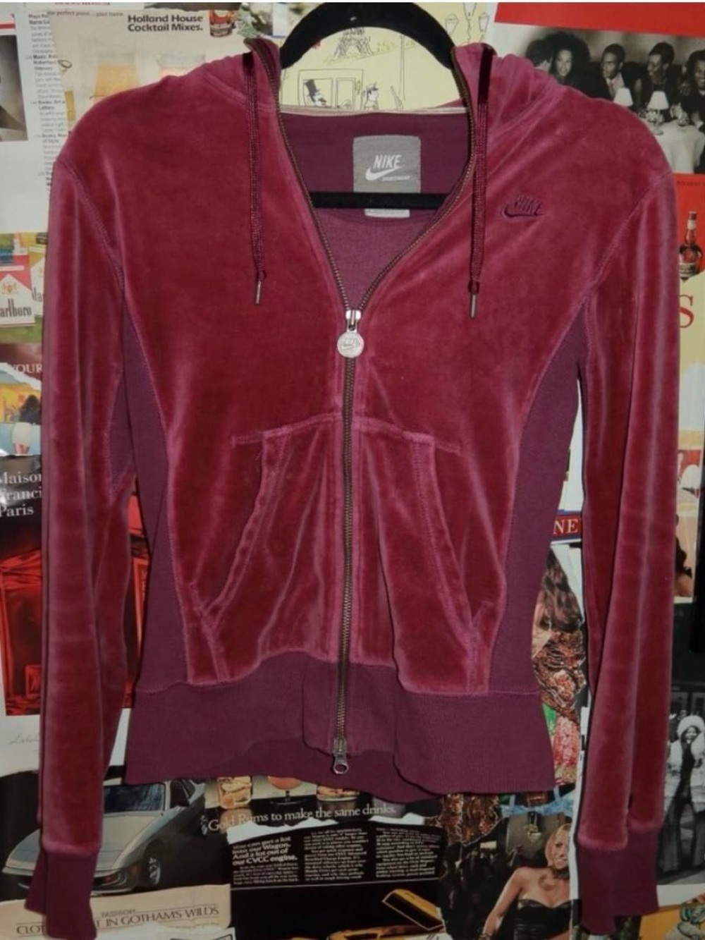 Nike Women’s Fuchsia Velvet Zip Hoodie Jacket